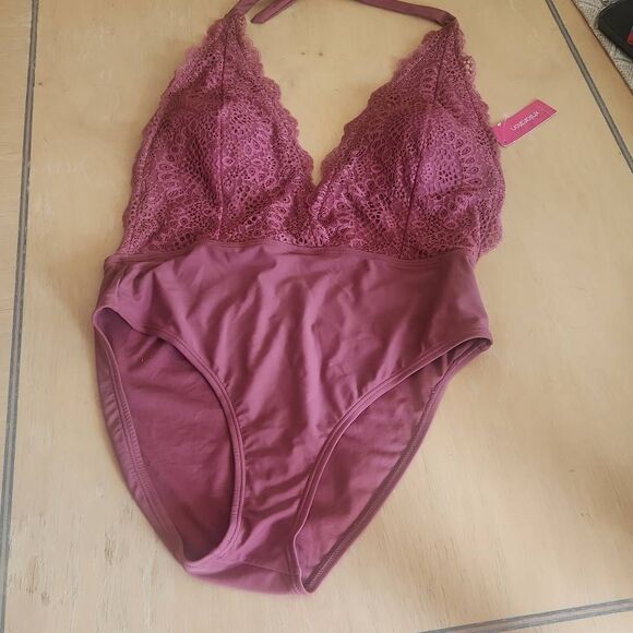 Xhilaration one piece mauve bathing suit size Xl - Picture 1 of 3